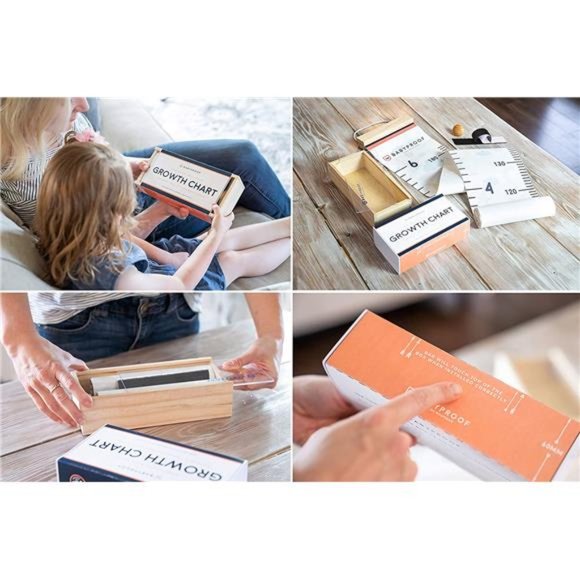 Growth Chart for Kids - Measuring Height Chart  with Wooden Keepsake Box - Picture 5 of 6